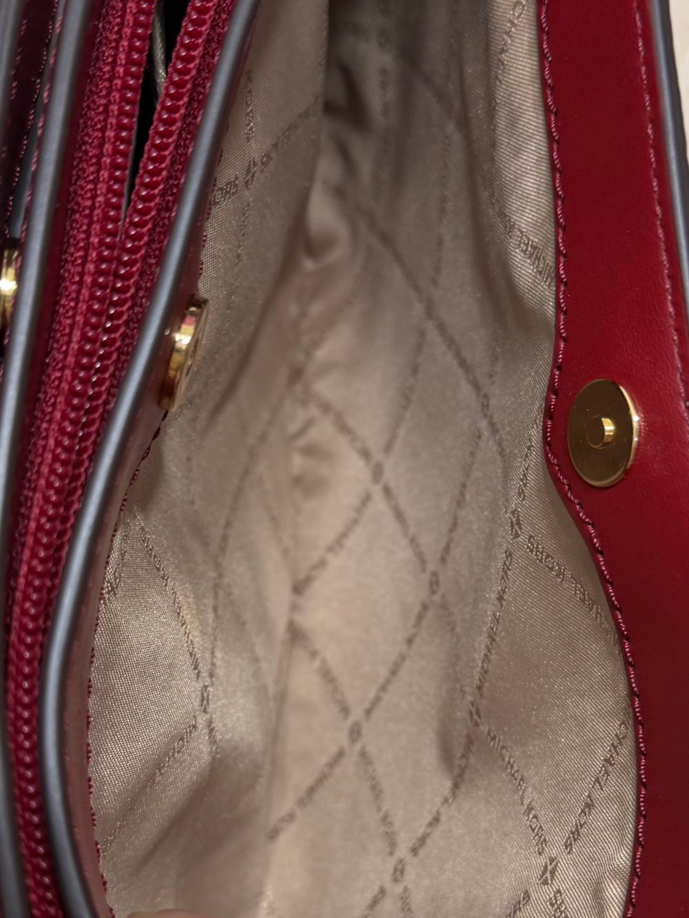 Michael Kors Trisha Medium Crossbody Bag-Cherry - Picture 9 of 16